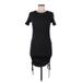 Zara Casual Dress - Bodycon Crew Neck Short sleeves: Black Print Dresses - Women's Size Medium