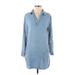 Velvet Heart Casual Dress - Shirtdress: Blue Dresses - Women's Size X-Small