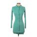 Zara Casual Dress - Mini Collared Long sleeves: Blue Solid Dresses - Women's Size Small