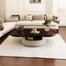 Elevat Home Pedestal Coffee Table w/ Storage Wood in Brown/White | 13.77 H x 47.24 W x 29.92 D in | Wayfair 04NY441QTIT45IW67O
