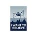 iCanvas I Want to Believe Minimal War of the Worlds by Chungkong - No Frame Painting Plastic/Acrylic in Blue/White | 24 H x 16 W x 0.25 D in | Wayfair