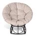 Papasan Chair - Bayou Breeze Barraco Papasan Chair w/ Soft Cushion High Capacity 360 Swivel for Living Bedroom Lounge in White/Brown | Wayfair