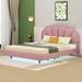 Latitude Run® Low Profile Platform Bed Upholstered/Velvet, Wood in Pink | 44.9 H x 64 W x 84.3 D in | Wayfair 56A1EB2025AA4B5285844A2FF5B468E3