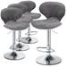 Wade Logan® 4 Pieces Bar Stools Adjustable Swivel Barstools, Modern Dining Counter Height Bar Chairs Upholstered in Gray | Wayfair