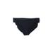 Aqua Green Swimsuit Bottoms: Black Print Swimwear - Women's Size X-Large
