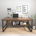 17 Stories Solveigh Rectangle Writing Desk Wood/Metal in Black/Brown | 29.53 H x 62.99 W x 27.56 D in | Wayfair 2FC944ADACE94C4995945F3830CCACF3