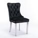 Rosdorf Park Tufted Velvet Parsons Chair Dining Chair Wood/Upholstered/Velvet in Gray/Black | 37.5 H x 19.7 W x 24.4 D in | Wayfair