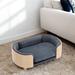 Tucker Murphy Pet™ 26.4In.Modern Minimalist Dog & Cat Pet Bed Pet Sofa w/ Velvet Cushions, Small Size in Gray | 10 H x 26.4 W x 16 D in | Wayfair