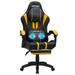 Hoffree Big & Tall Gamer Chair Ergonomic Gaming Chair w/ Extra Wide Massage Lumbar Pillow Faux /Foam Padding in Black/Yellow | Wayfair WFPOA0413991
