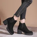 BCEBYL-Bottes Courtes Décontractées et Confortables pour Femme Noir Sexy Élégantes Chaudes