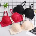 Soutien-gorge push-up en dentelle avec armatures pour femme bralette à nœud sexy sous-vêtements