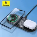 Baseus 20W Dual Wireless Charger Fast Qi Wireless Charging Display a LED digitale per iPhone 15 14 Airpod Pro Samsung Pad di ricarica