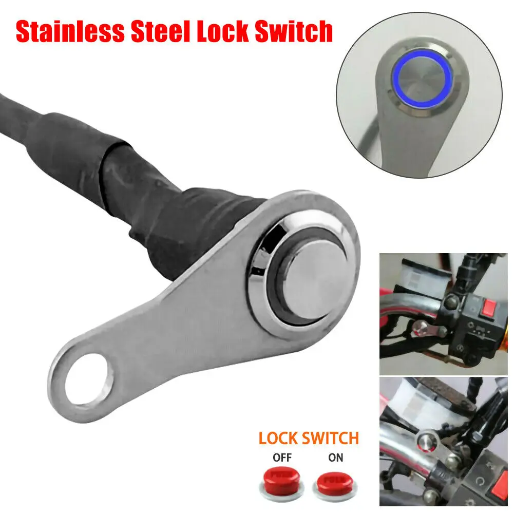 Interruttore LED per moto ON + OFF Supporto per manubrio Acciaio inossidabile Impermeabile 12V Fendinebbia Lampade per moto Interruttore a pulsante per clacson