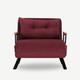 Fauteuil convertible métal noir et tissu bordeaux