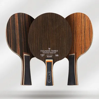 Tischtennisschläger, 5-lagig, Ping-Pong-Klinge, Paddel, Ebenholz, Dalbergia-Tennisschläger, professioneller PingPong-Schläger mit langem Griff Image