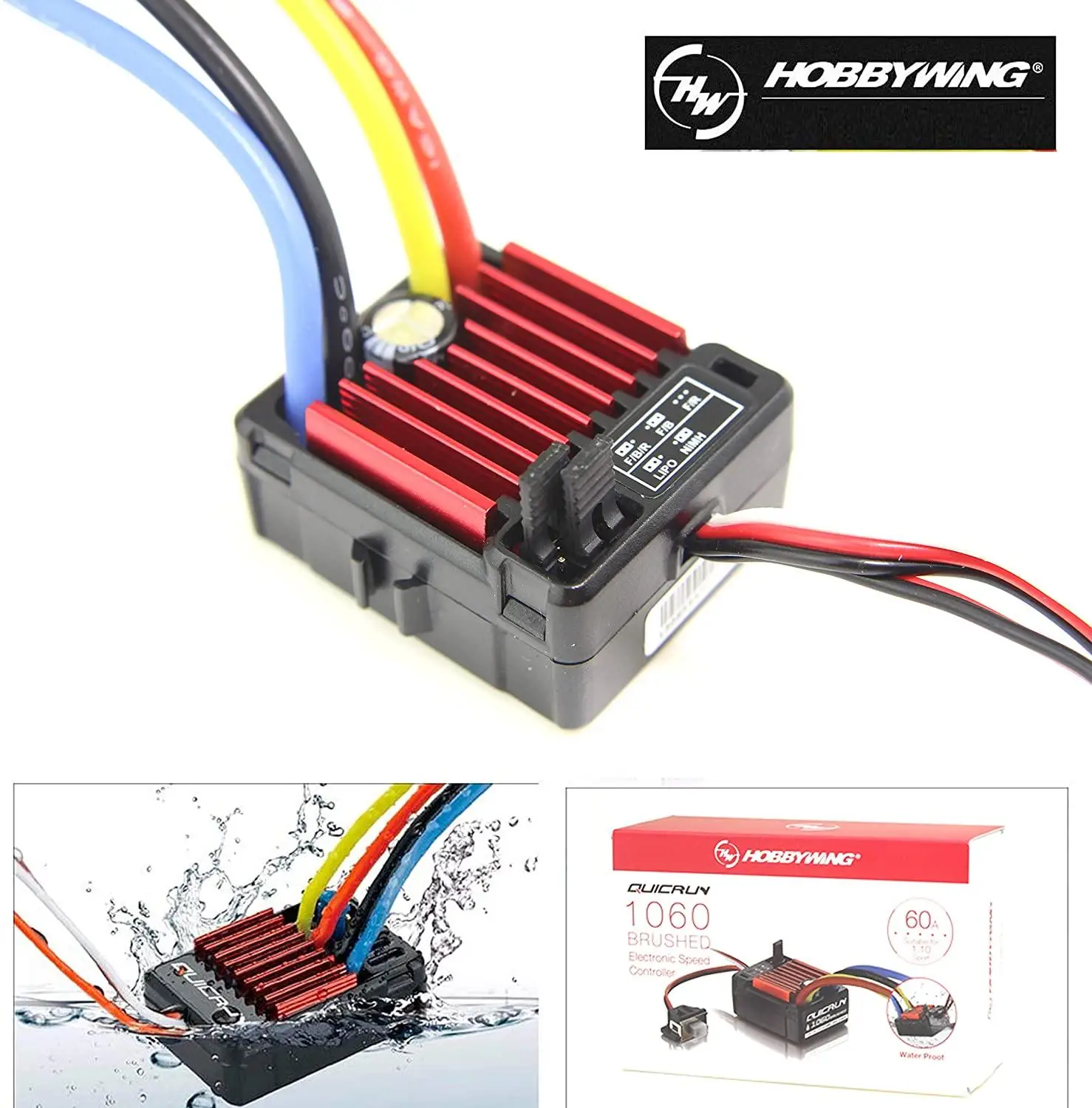 Hobby wing Quicrun 1060 60a 80a Auto Esc 1/10 wasserdicht gebürstet elektronische Geschwindigkeit regler Hobby wing Programm karte