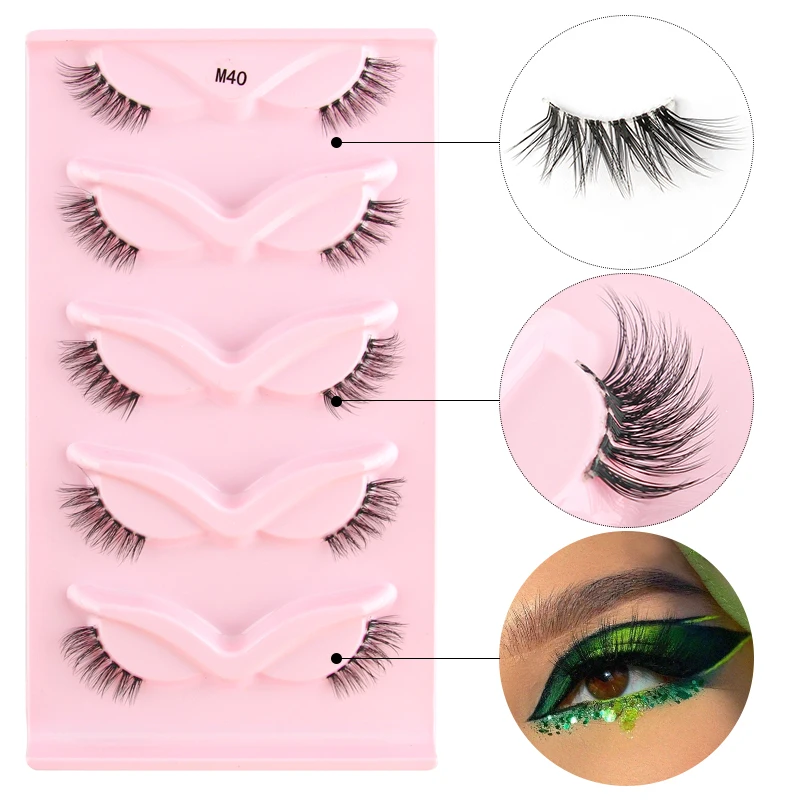 YSDO 5 Paar 3D Faux Maquiagem Mink Bulk Lashes Natural für Wimpern ​ Verlängerung Make-up Fluffy Mink Lashes Wimpern Cilios Image