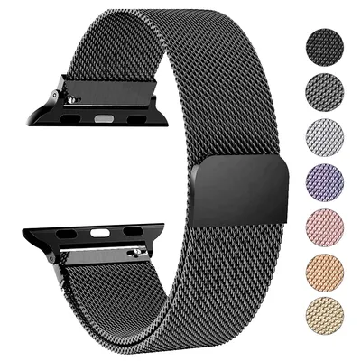 Mesh Loop Band für Apple Watch Band 40mm 44mm 45mm 41mm 42mm Metall Armband Armband iwatch Serie 3 4 5 6 7 8 9 SE Ultra 2 49mm Image