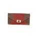 Urban Expressions Leather Clutch: Brown Color Block Bags