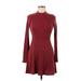 Forever 21 Casual Dress - Sweater Dress: Burgundy Dresses - Women's Size Medium