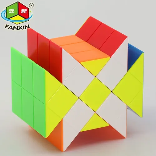 Fanxin Puzzle längliche Fischer Würfel Kreuz Ziegel 3x3 alte seltsame Form magische Rätsel Würfel