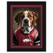 Arkansas Razorbacks 12'' x 16'' Framed Dog In Jersey Print