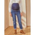 Maternity Jeans with Seamless Belly-Wrap denim blue