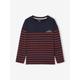 Sailor-Type Jumper with Motif on the Chest for Boys blue dark striped