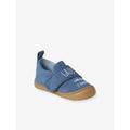 Denim Indoor Shoes with Hook-and-Loop Strap, for Babies denim blue