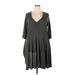 Torrid Casual Dress - A-Line V-Neck 3/4 sleeves: Gray Dresses - Women's Size 3X Plus