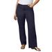 Plus Size Women's Curvie Fit Boyfriend Jeans by June+Vie in Dark Blue (Size 14 W)