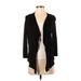 Simply Vera Vera Wang Cardigan Sweater: Black Color Block Sweaters & Sweatshirts - Women's Size Small