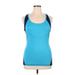 Tek Gear Active Tank Top: Blue Color Block Activewear - Women's Size X-Large