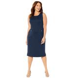 Plus Size Women's Ponte Sleeveless Shift Dress by Catherines in Navy (Size 1X)