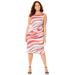 Plus Size Women's Ponte Sleeveless Shift Dress by Catherines in Chai Latte Swirl (Size 6X)