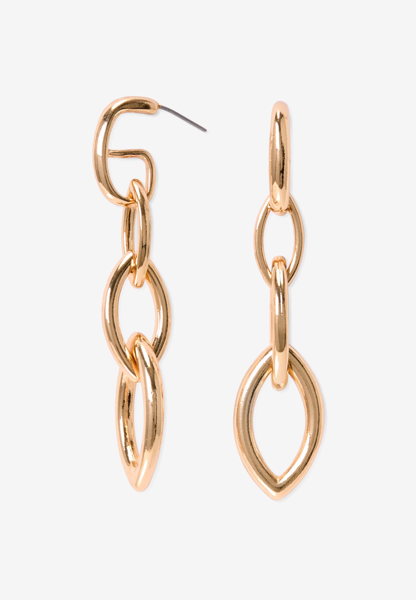 Women's Drop Chain Earrings by Accessories For All in Gold