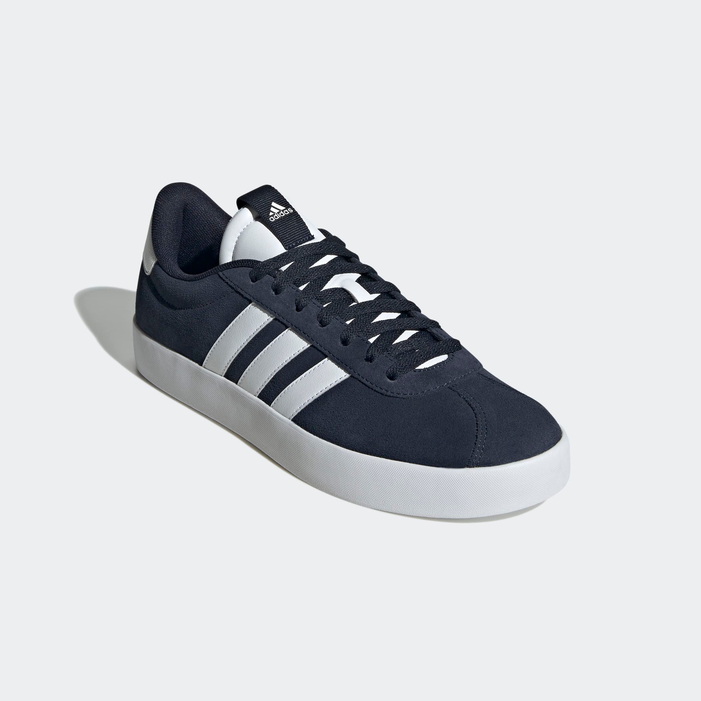 Sneaker ADIDAS SPORTSWEAR "VL COURT 3.0", Herren, Gr. 43, blau (legink, ftwwht, ftwwht), Leder, Synthetik, Schuhe Sneaker, inspiriert vom Design des adidas samba