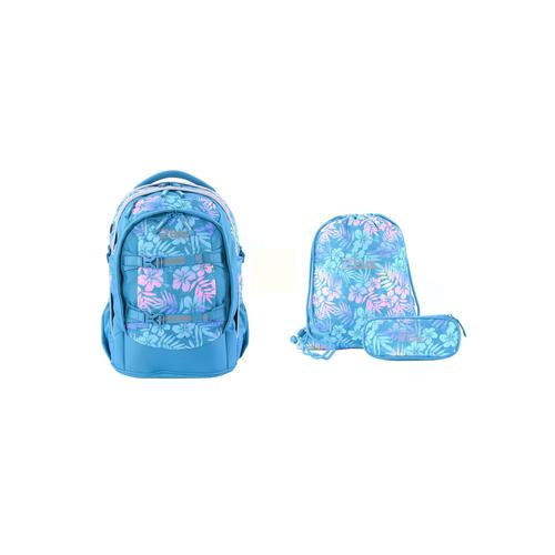 „Schulrucksack 2BE „“Türkis““ Gr. B: 22.5 cm, blau (türkis) Kinder Rucksäcke Schulrucksäcke mit Turnbeutel und Federmäppchen“