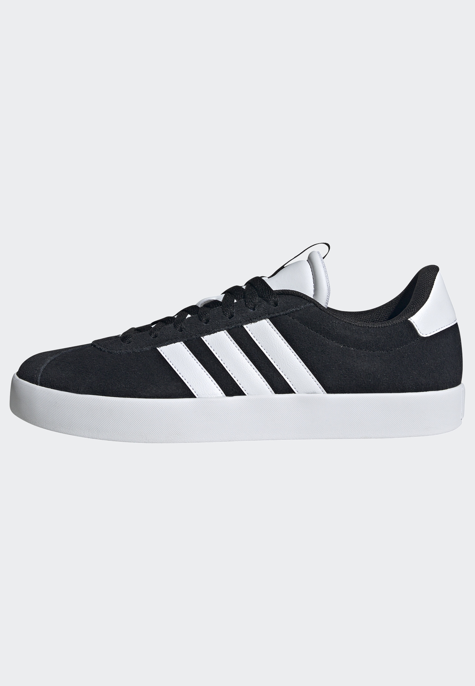 Sneaker ADIDAS SPORTSWEAR "VL COURT 3.0", Herren, Gr. 42,5, schwarz-weiß (core schwarz, ftwr weiß, core schwarz), Leder, Synthetik, Schuhe Sneaker, inspiriert vom Design des adidas samba