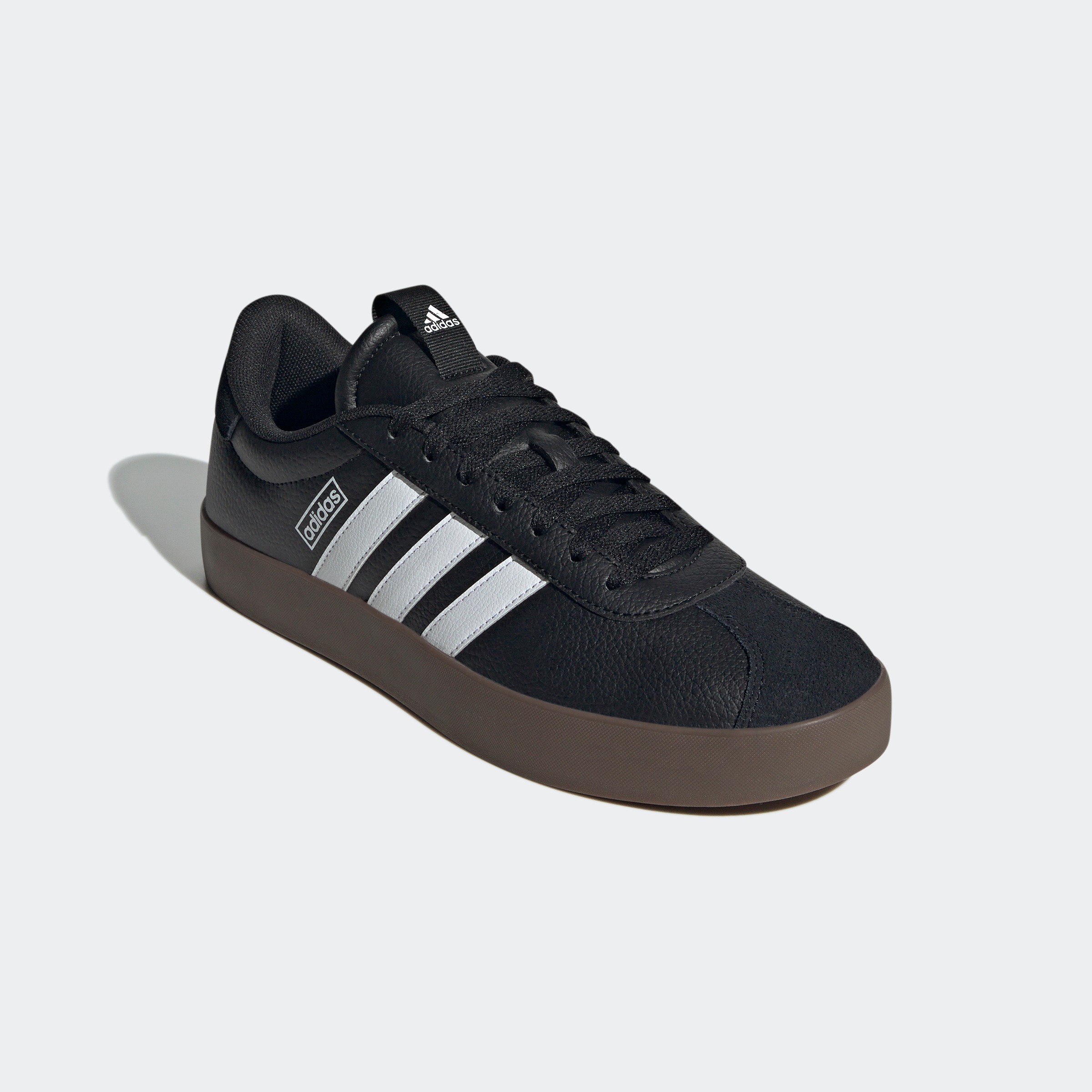 Sneaker ADIDAS SPORTSWEAR "VL COURT 3.0", Herren, Gr. 40, schwarz-weiß (core schwarz, cloud weiß, gum5), Leder, Synthetik, Schuhe Sneaker, inspiriert vom Design des adidas samba, Topseller