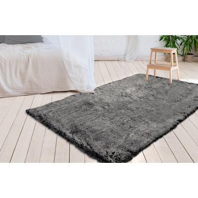 Teppich ME GUSTA "Tender 125", grau (anthrazit), B:120cm H:52mm L:170cm, Obermaterial: 50% Modacryl, 50% Polyester, Teppiche, Kuscheliger & gemütlicher Teppich, UNI-Farben,Fußbodenheizung geeignet Image
