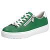 Plateausneaker RIEKER, Damen, Gr. 39, grün (grün, weiß), Leder, sportlich, Schuhe, mit seitlichem Reißverschluss, Freizeitschuh, Halbschuh, Schnürschuh
