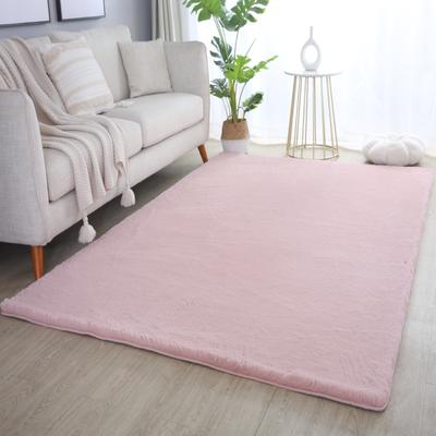 Hochflor-Teppich AYYILDIZ TEPPICHE "POUFFY 5100", rosa (rose), B:240cm H:20mm L:340cm, Polyester, Teppiche, Läufer, weicher glatter Softflor, Kaninchen Fell Haptik, waschbar Image