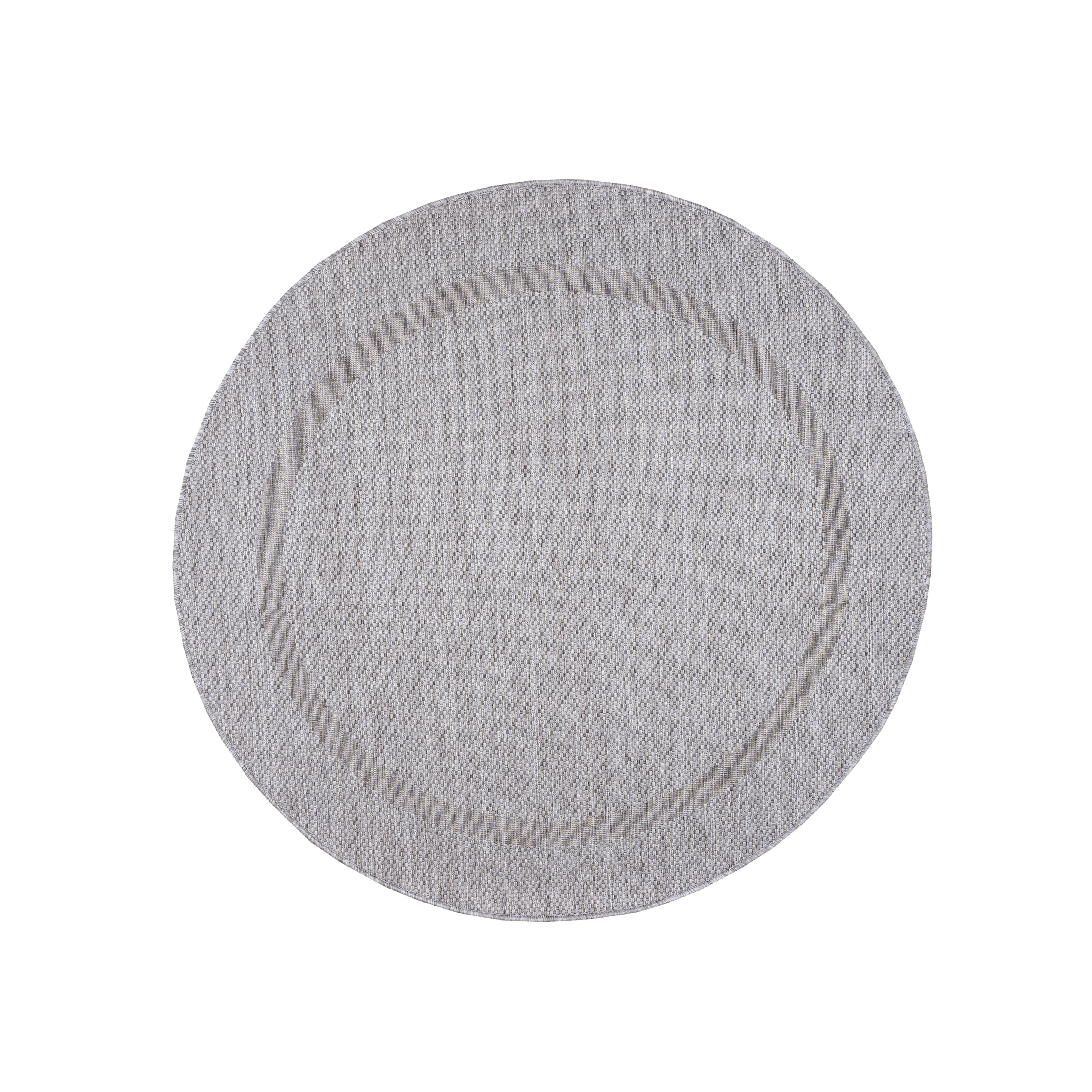 Outdoorteppich AYYILDIZ TEPPICHE "RELAX 4311", silber (silberfarben), H:5mm Ø:160cm, Polypropylen, Teppiche, pflegeleicht, robust, In- und Outdoor geeignet, große Farbauswahl Image