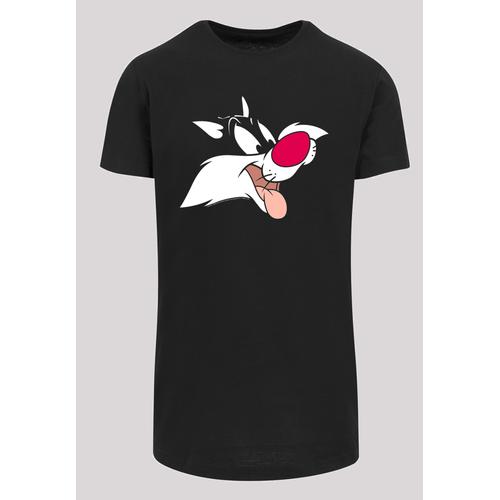 „Kurzarmshirt F4NT4STIC „“Herren Looney Tunes Sylvester with Shaped Long Tee““ Gr. S, schwarz (black) Herren Shirts T-Shirts“