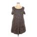 Style&Co Casual Dress - Mini Scoop Neck Short sleeves: Brown Dresses - Women's Size 1X