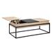 Oak Coffee Table Lift Top Storage End Side Table with Hidden Compartment for Office Metal Frame Accent Coffee Table