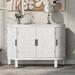 Accent Storage Cabinet Sideboard Wooden Cabinet with Antique Pattern Doors