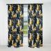Designart "Yellow And Blue Tropical Plants Pattern" Tropical Blackout Room Darkening Curtain Panel