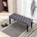 Upholstered Tufted Bench Ottoman , Velvet Dining Bench Bedroom Bench Footrest Stool Accent Bench for Living Room